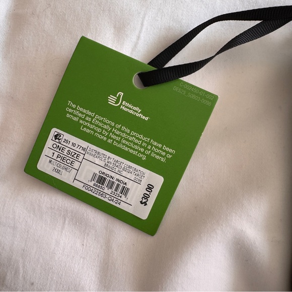 kate spade black pouch with white beaded script - Picture 4 of 5